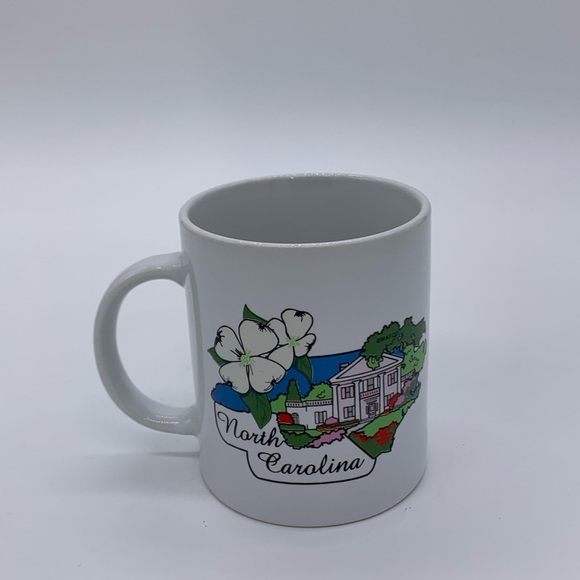 Vtg. Raleigh NC. 12 Oz Ceramic Souvenir Mug Representing State Dogwood & Capital - Picture 1 of 12